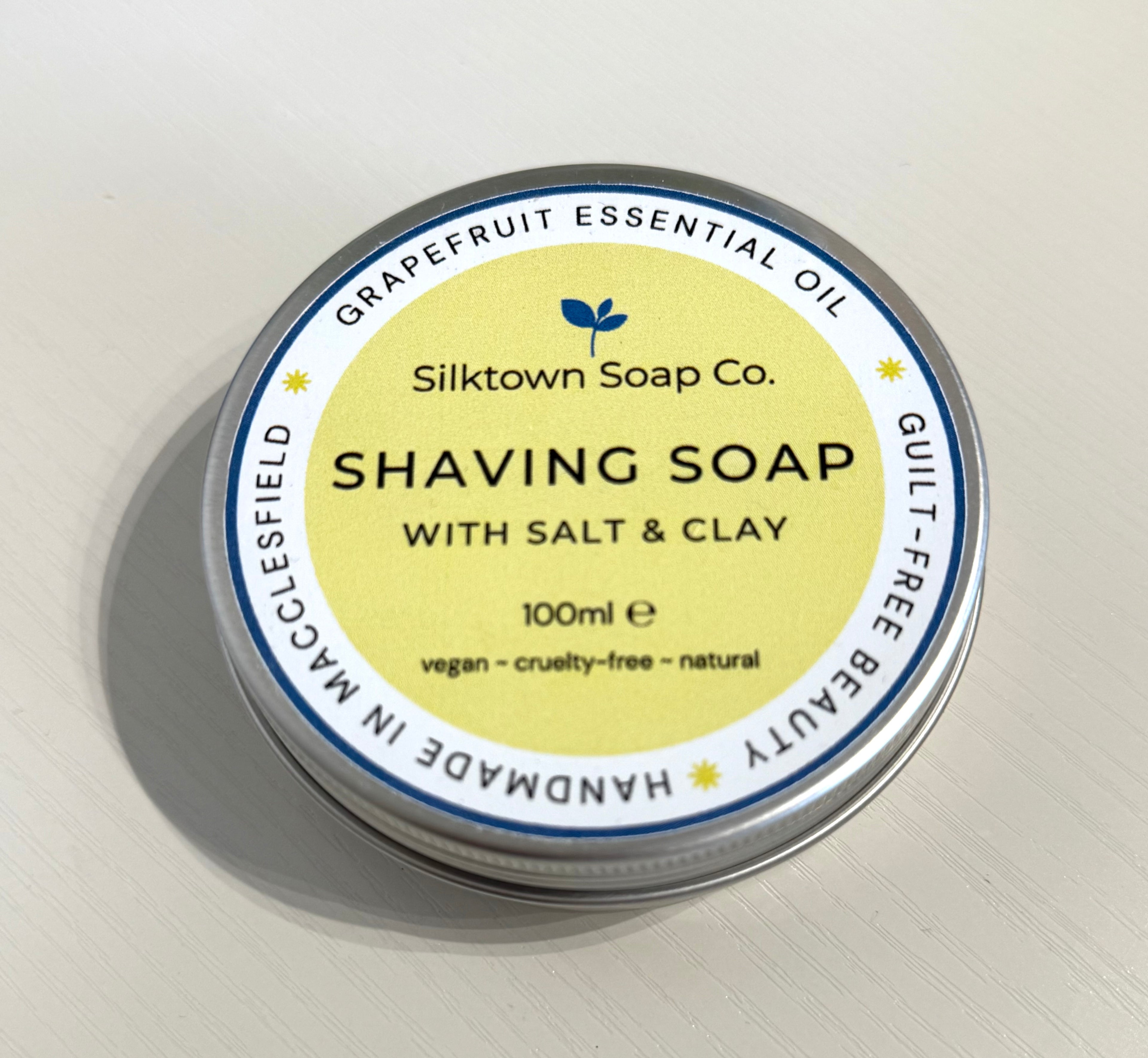 Grapefruit Essential Oil Shaving Soap with Salt and Clay