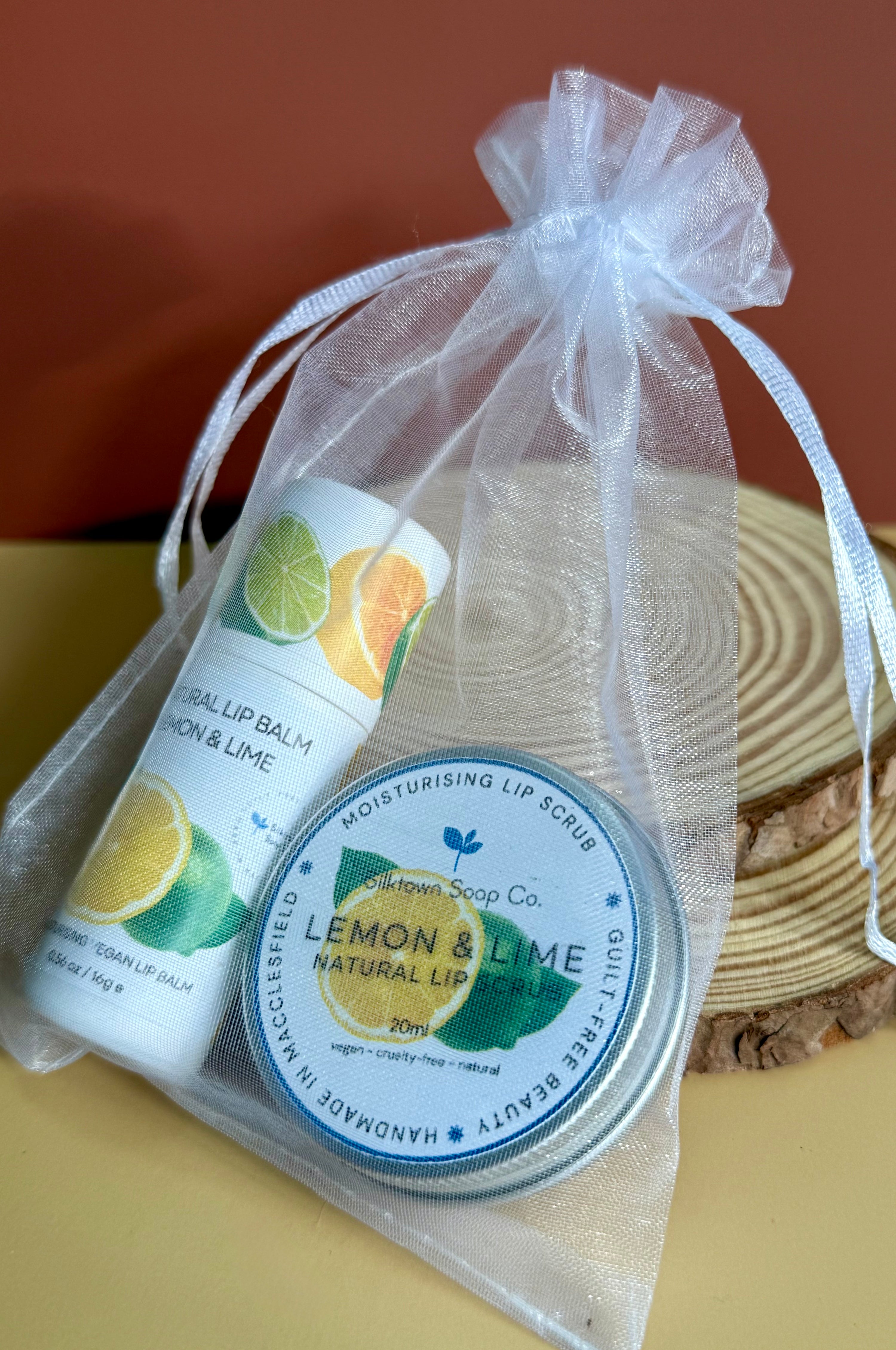 Lemon & Lime natural lip care duo in a bag
