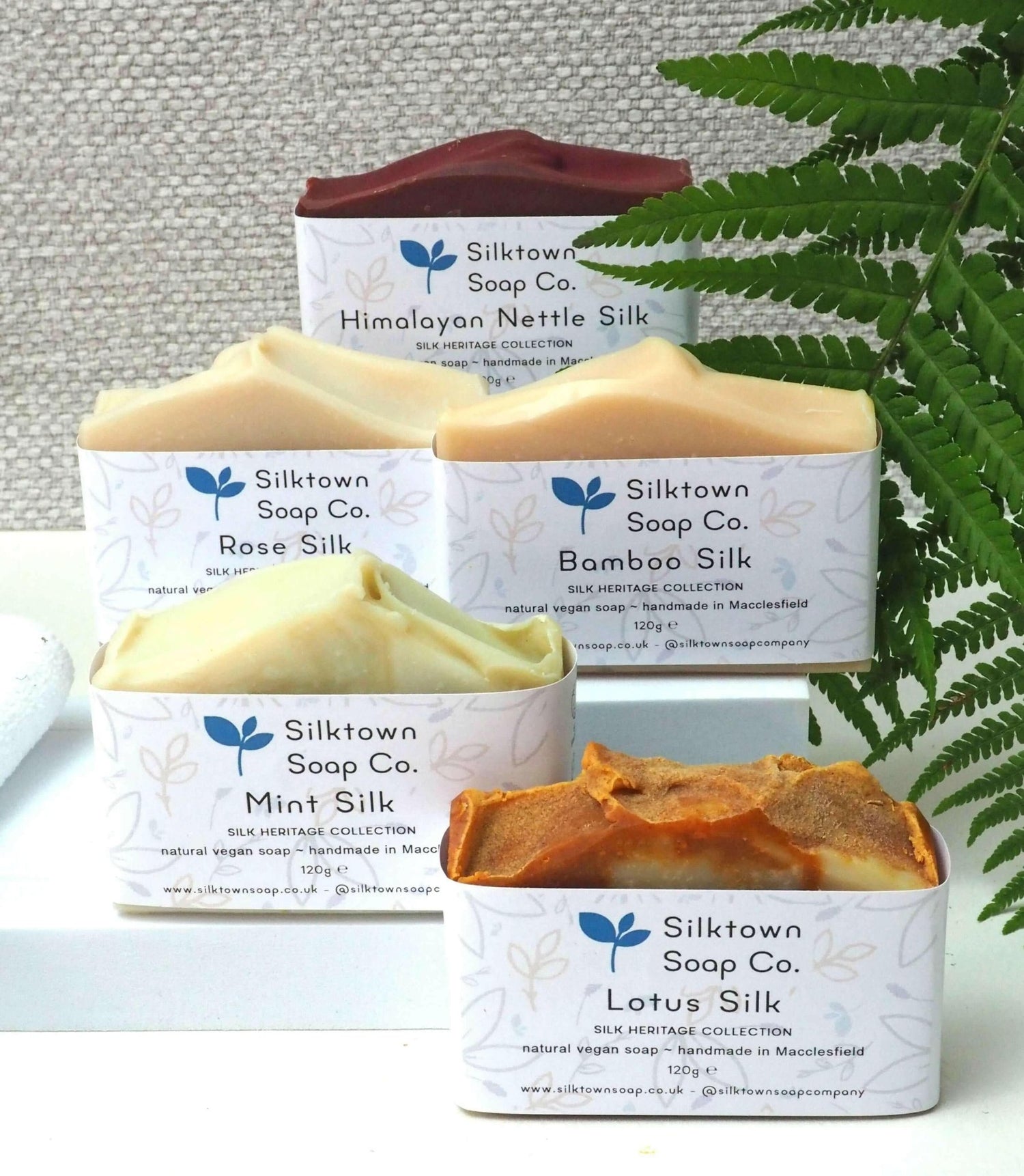 Silk Heritage collection of vegan silk natural soap bars