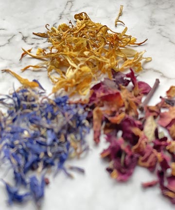 real botanicals in our natural bath bomb collection