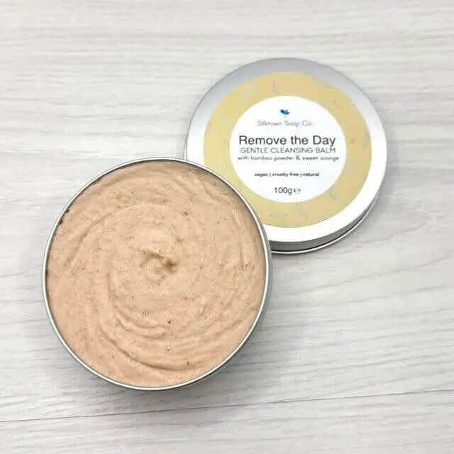 open tin of Remove the Day Natural Cleansing Balm - Silktown Soap Company