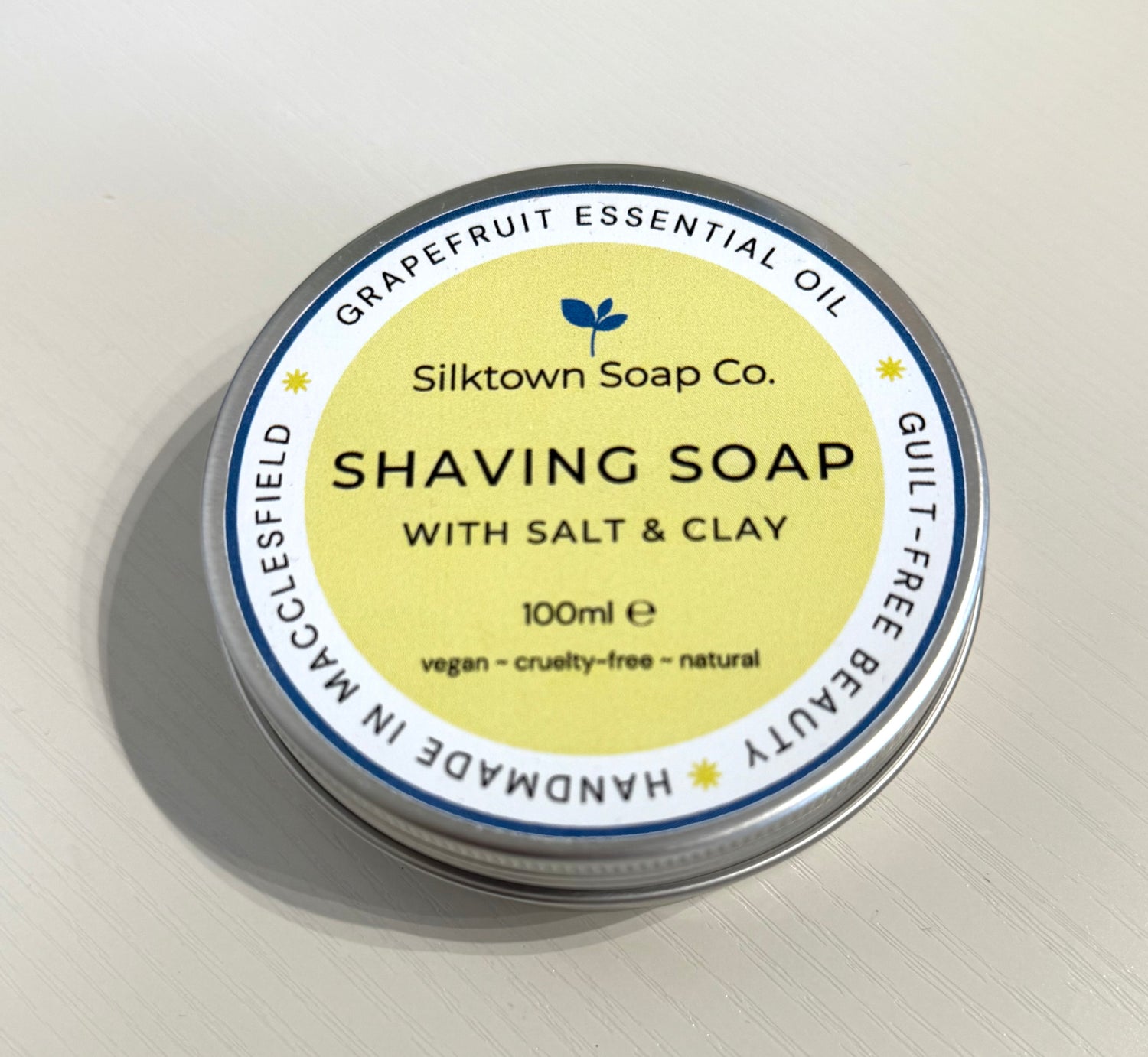 Grapefruit Essential Oil Shaving Soap with Salt and Clay