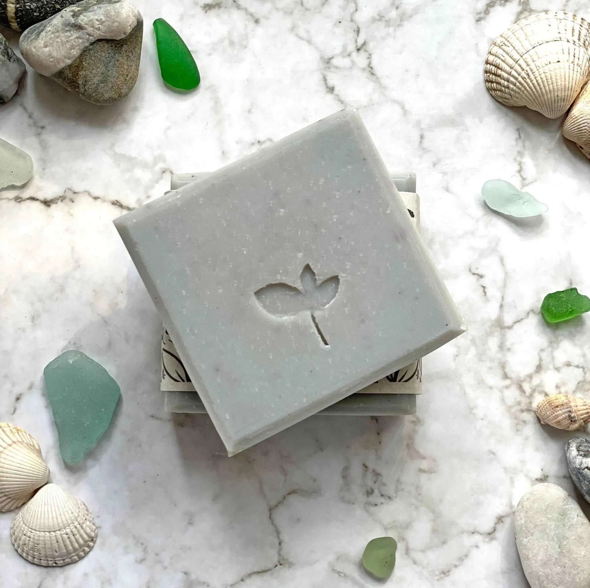 Ocean Breeze - handmade soap with sea glass and shells 