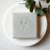 Ocean Breeze natrual handmade soap on  dish with eucalyptus