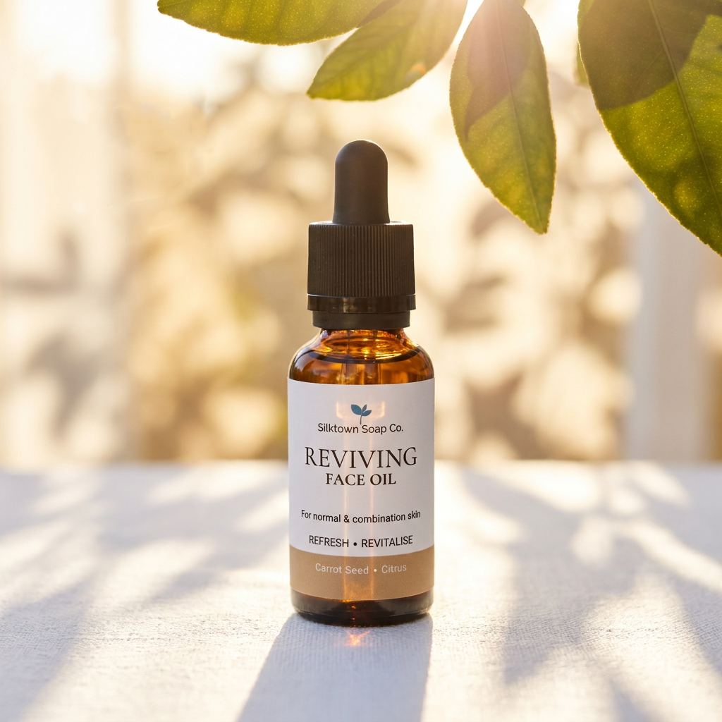 Reviving face oil in the sun with plabts
