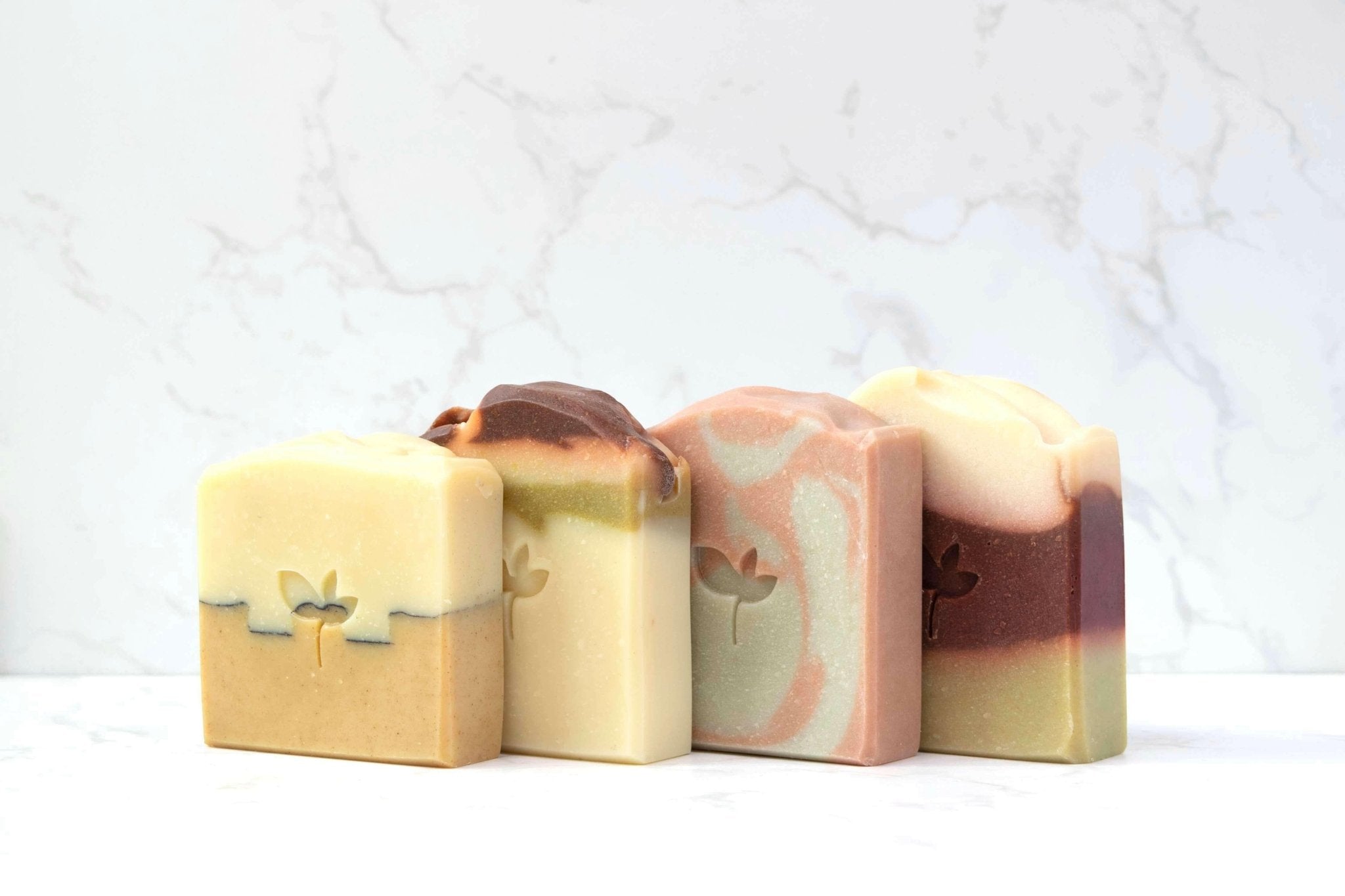 The Macclesfield collection soap bars in a row Silktown Soap Company