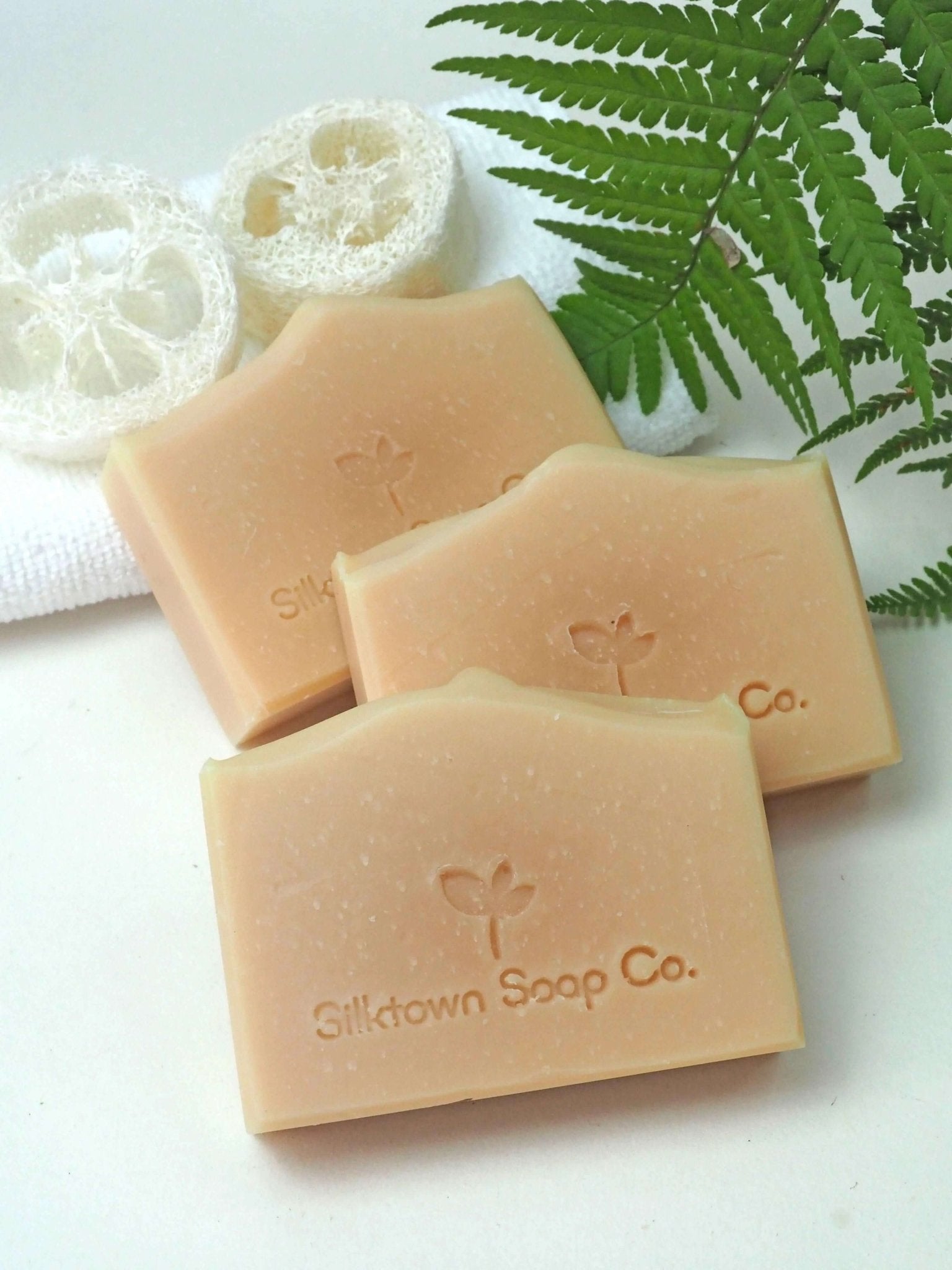 Bamboo Silk natural Soap bars with loofah and foliage