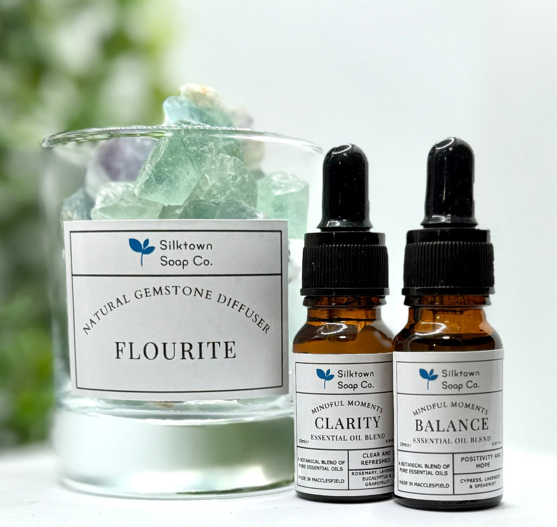 Mindful Moments Natural Essential Oil - Clarity  and Balance with a natural Gemstone Diffuser- Silktown Soap Company