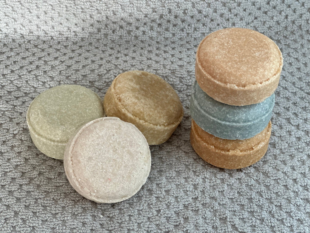 selection of solid shampoo bars